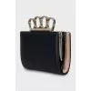 Leather bag-wallet with logo