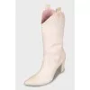Pink python boots