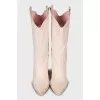 Pink python boots