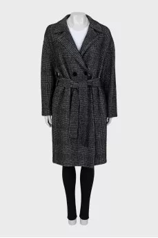 Checkered coat with tag