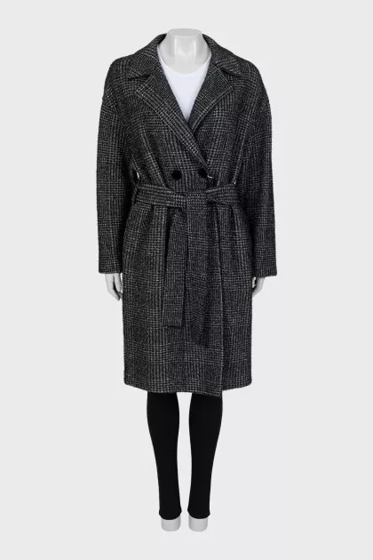Checkered coat with tag
