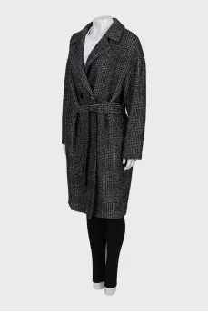 Checkered coat with tag