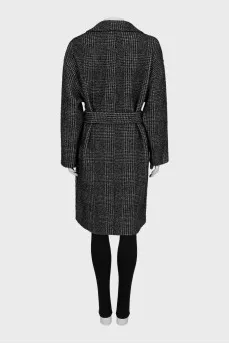 Checkered coat with tag