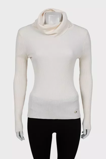 Ribbed wool and cashmere golf