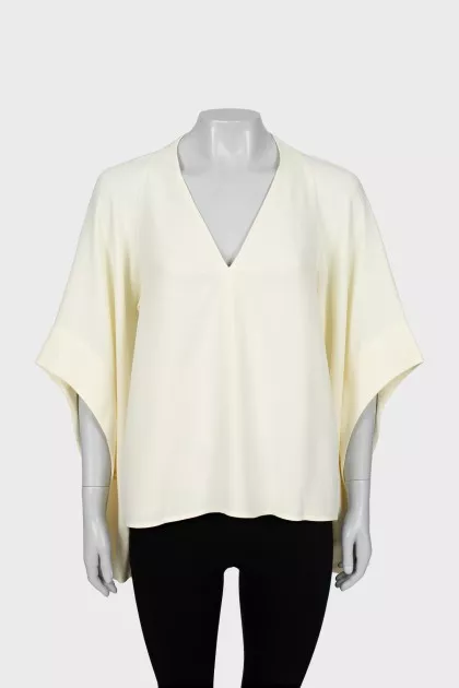 Beige V-neck blouse