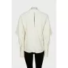 Beige V-neck blouse