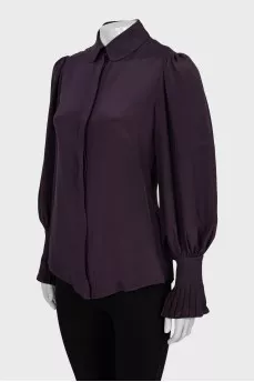 Fitted silk blouse