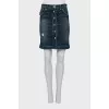 Denim skirt with patch pockets
