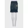 Denim skirt with patch pockets