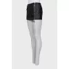Leather mini skirt with zipper