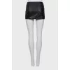 Leather mini skirt with zipper