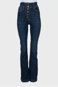 Flared jeans with gold studs