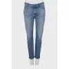 Blue cropped skinny jeans