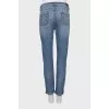Blue cropped skinny jeans