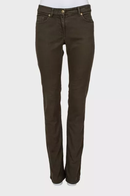 Khaki flared jeans