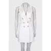 Fitted dress with gold buttons