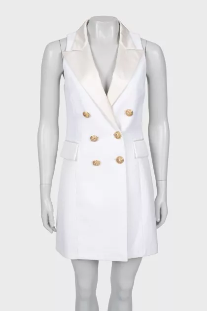 Fitted dress with gold buttons