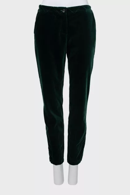 Velour tapered trousers