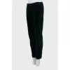 Velour tapered trousers