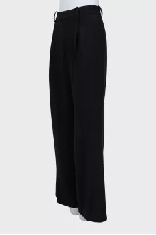 Wool palazzo trousers with creases