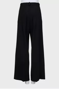 Wool palazzo trousers with creases