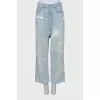 Wide leg fit jeans with buttons