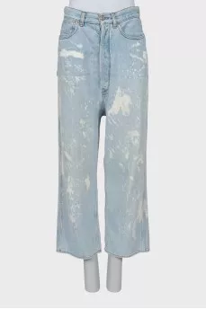 Джинсы wide leg fit на пуговицах