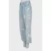 Wide leg fit jeans with buttons