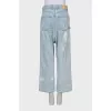 Wide leg fit jeans with buttons