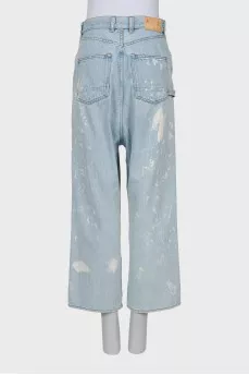 Джинсы wide leg fit на пуговицах