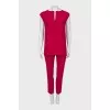 Pink wool suit with trousers