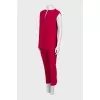 Pink wool suit with trousers