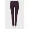 Purple jeans with shiny seams