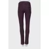 Purple jeans with shiny seams