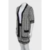 Knitted suit in black and white