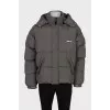 Men's down jacket with detachable sleeves