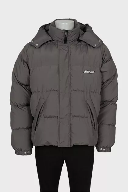 Men's down jacket with detachable sleeves