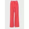 Wool palazzo pants with drawstring