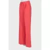 Wool palazzo pants with drawstring