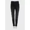 Skinny jeans with gold zippers