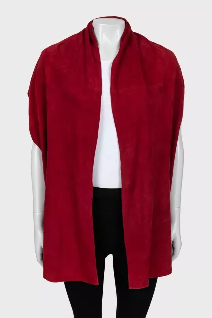 Red suede vest