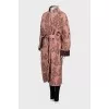 Printed wool wrap coat