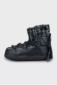 Insulated ugg boots made of leather and textile