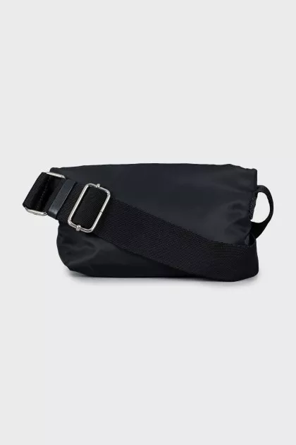 Black textile mini bag