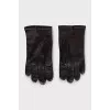 Brown leather gloves