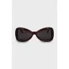 Red sunglasses with logo
