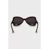 Red sunglasses with logo