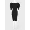 Midi's dress with lush sleeves
