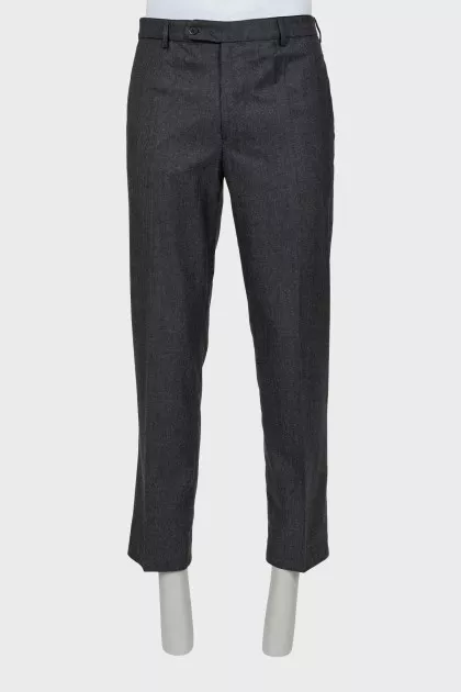 Men's wool trousers with print