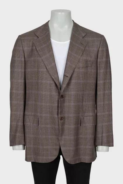 Men's cashmere checked jacket